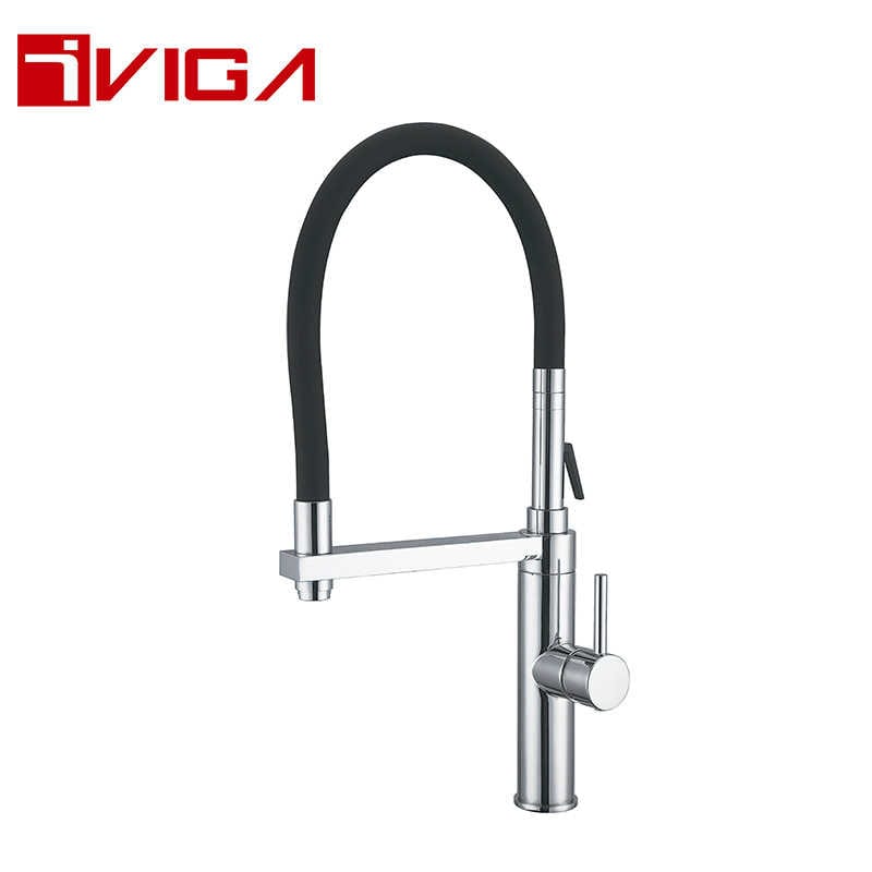 Pre-Rinse Spray Kitchen Faucet 42207510CH with Locking Push Button Control