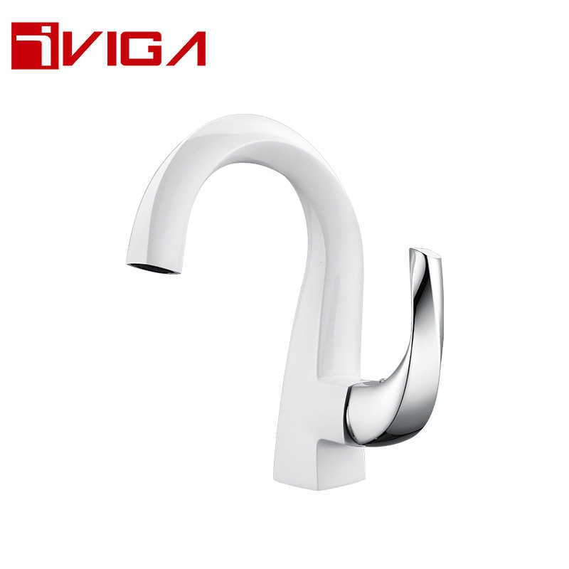 801100LWC White And Chrome Patent Design Basin Faucet