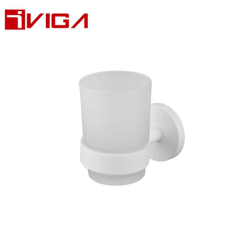 480801YW Single Glass tumbler holder in matt white