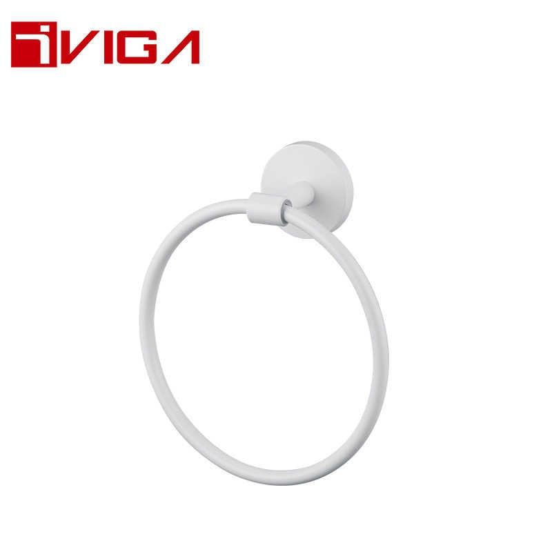 480808YW Round white color towel ring