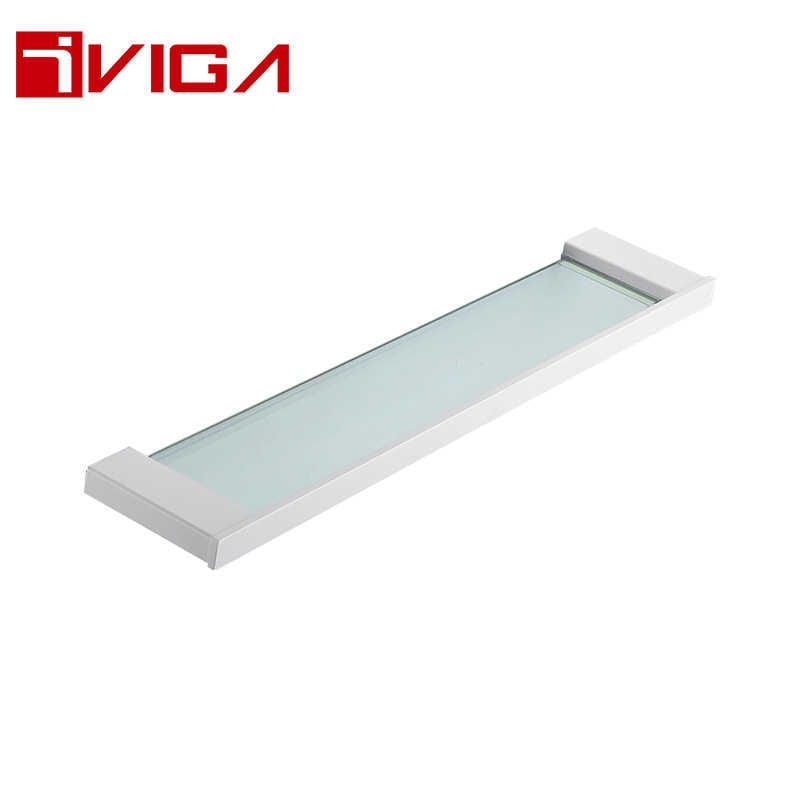480913YW White single layer glass shelf
