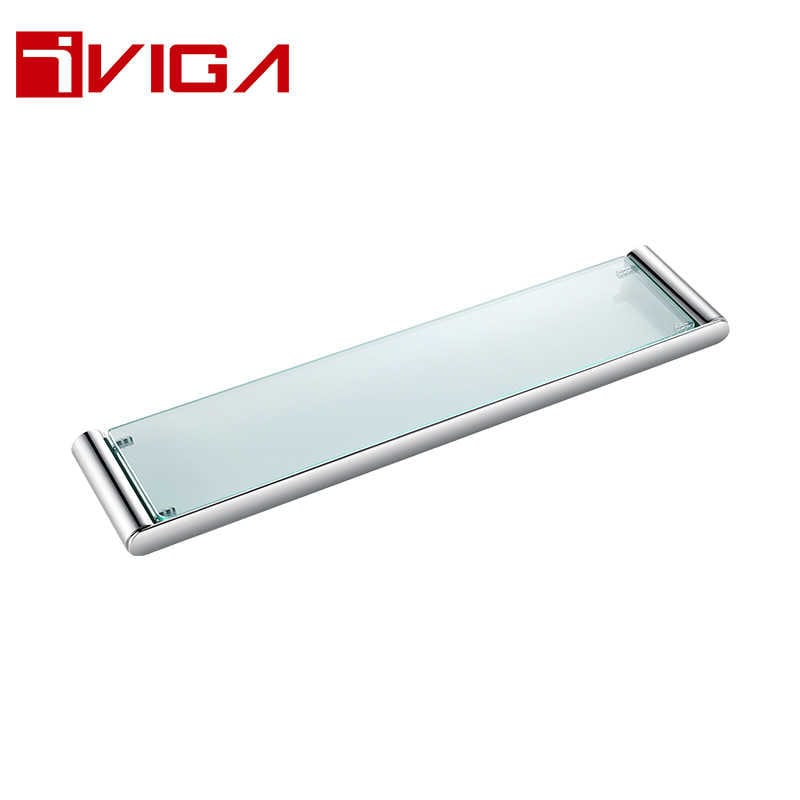 481213CH Brass Single layer glass shelf