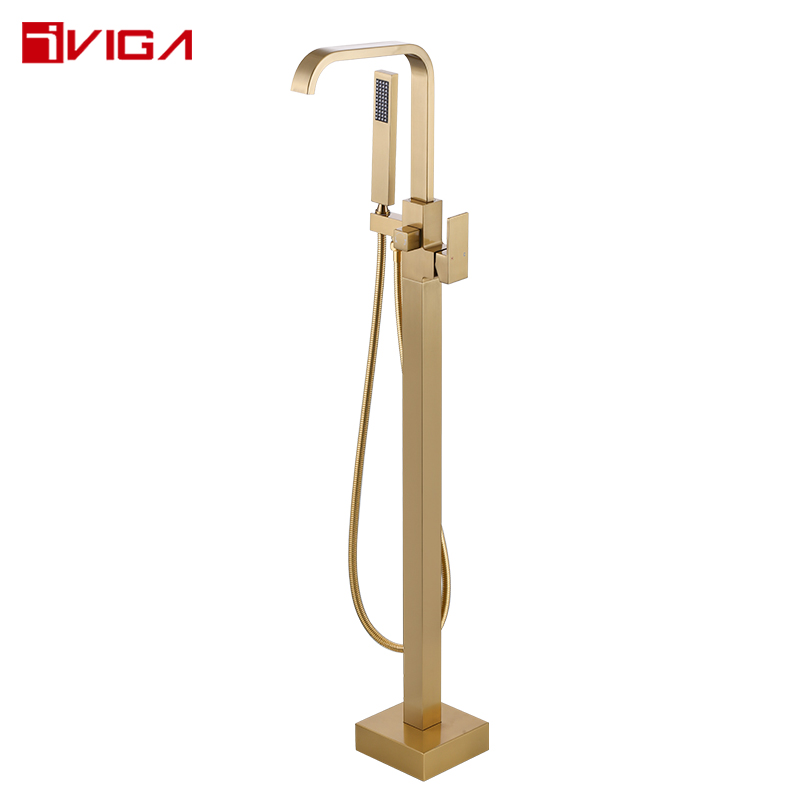 79464001BG Floor Mount Bathtub Faucet with Handheld Shower for Bathroom