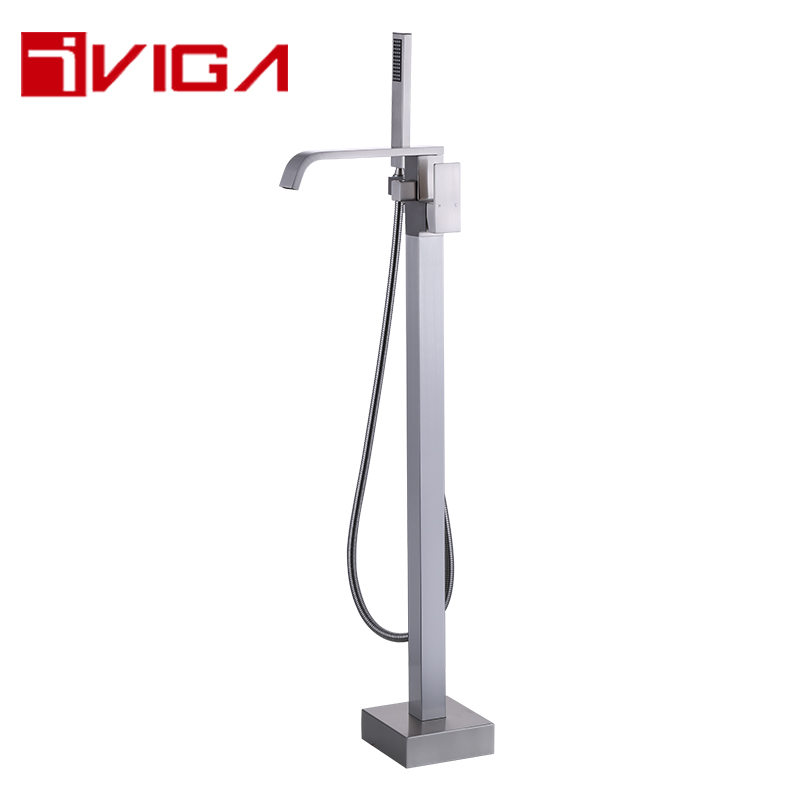 Brush Nickel Single Handle Freestanding Tub Filler Faucet,79466001بی این