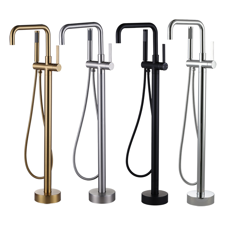 79466501BG Elegant Design Brushed Gold Floor Mounted Free Standing Bath Shower Mixer - Floor Mounted Mixers - 3