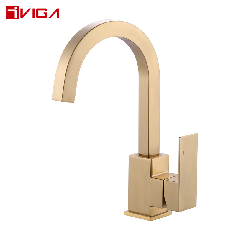 Hot Sales Gold Bar Faucet with Single Handle for Kitchen Bathroom RV Sink,42222403BG