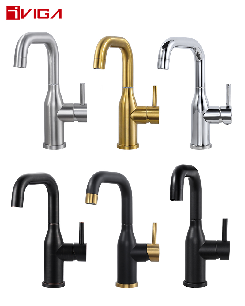 Modern Style Bar Sink Faucet Single Hole 360 Degree Swivel Spout 891100BN - Bar Faucet - 3