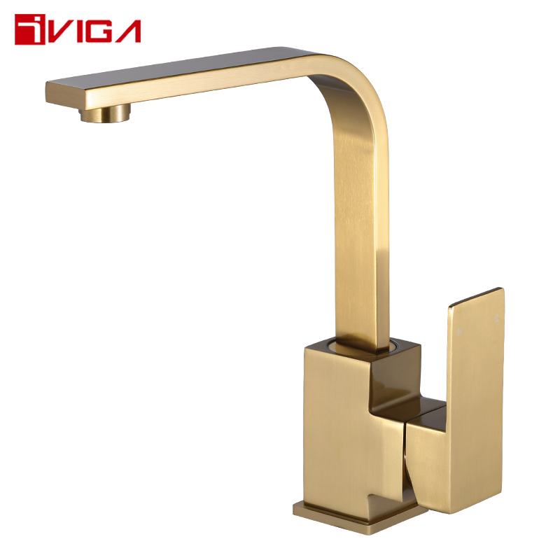 Brushed Gold Mini Bar Faucet with Drip-free Ceramic Cartridge 42222401BG