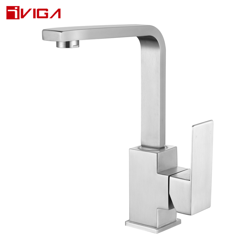 Modern High Arc Stainless Steel Small Kitchen Tap 42222401BN