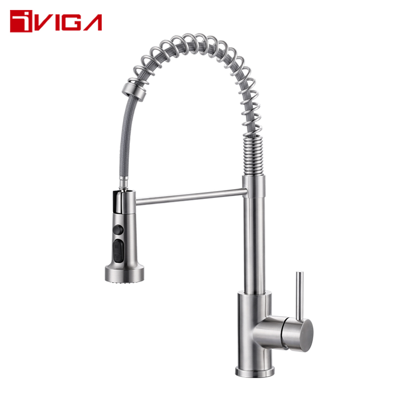 Contemporary Style Spring Kitchen Faucet 42222801BN